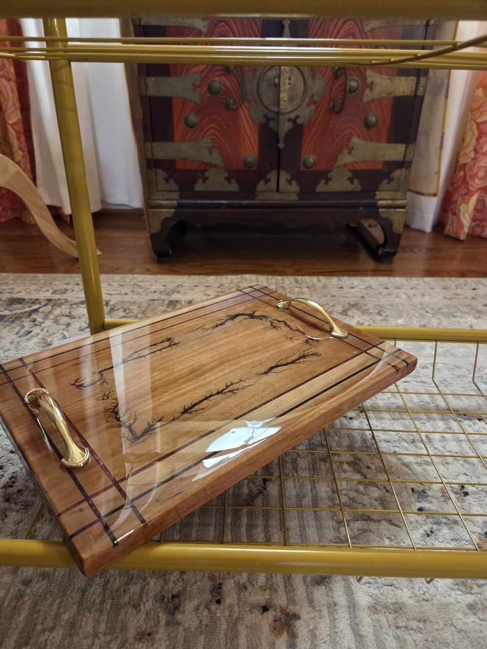 Handcrafted Natural Wood Gloss Finish Charcuterie Cutting Board Serving Tray